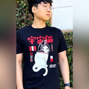 Bandage Brigade Space Cat Graphic T Shirt  XL